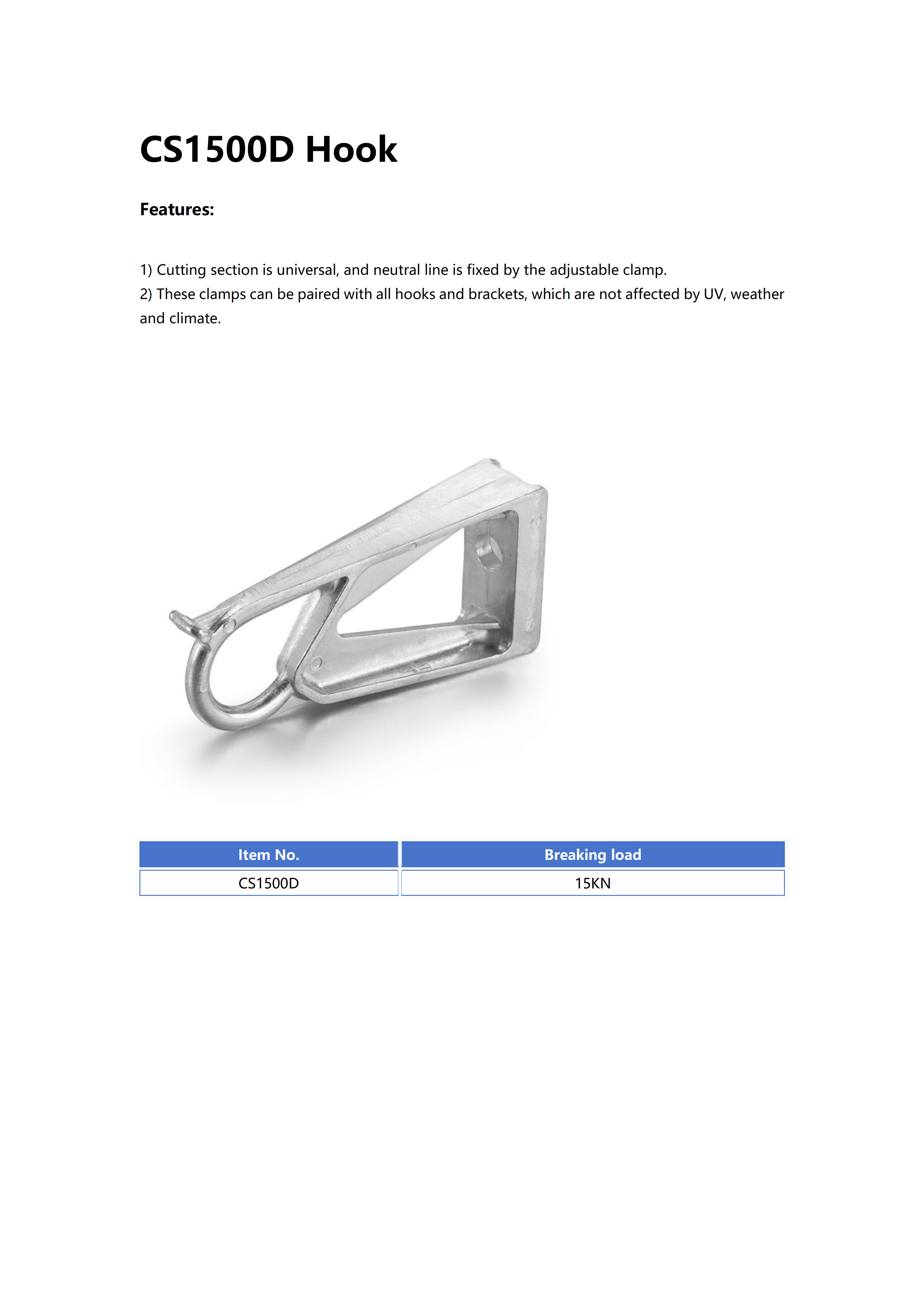 CS-1500D Anchor Clamp Hook detail 2